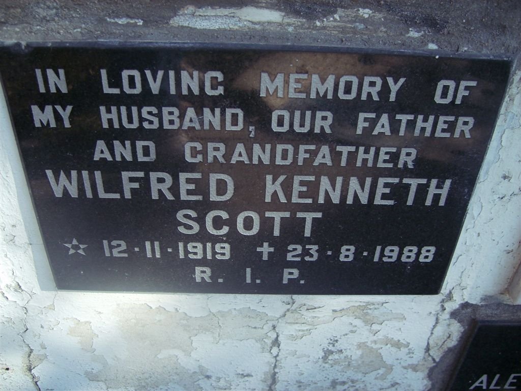SCOTT Wilfred  Kenneth 1919-1988
