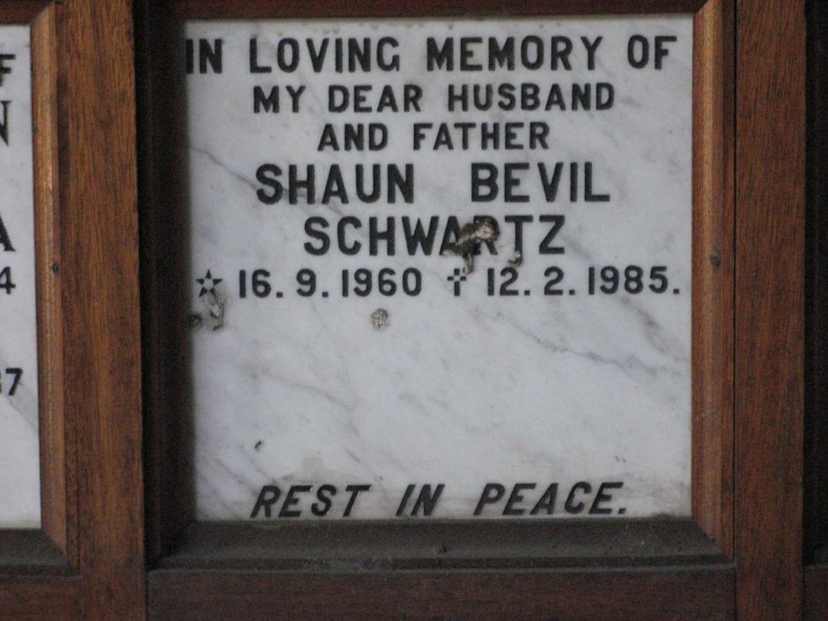 SCHWARTZ Shaun Bevil 1960-1985