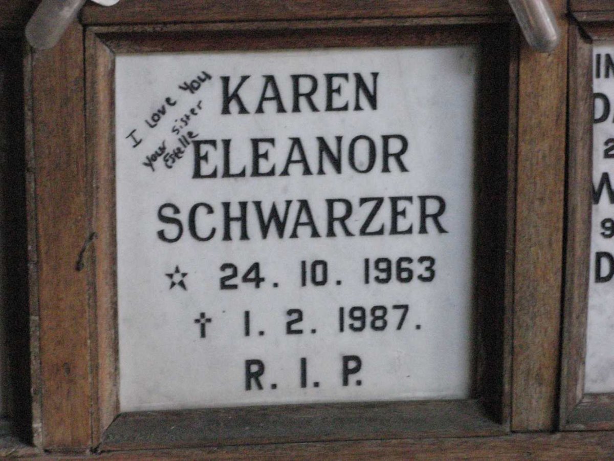 SCHWARZER Karen Eleanor 1963-1987