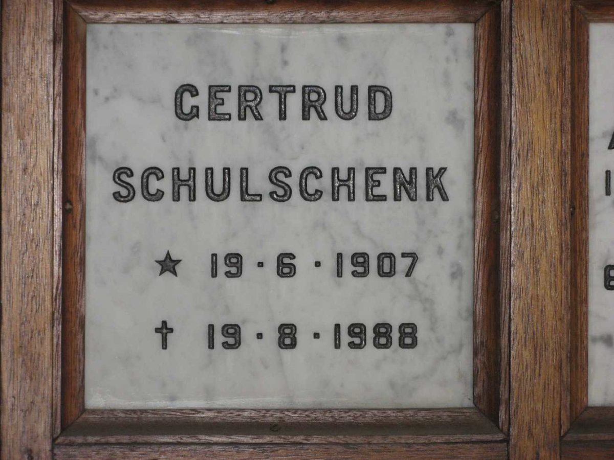 SCHULSCHENK Gertrud 1907-1988