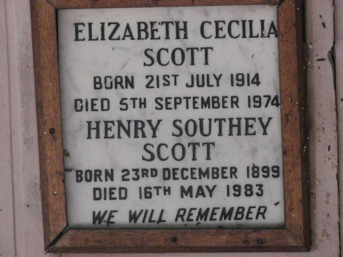 SCOTT Henry Southey 1899-1983 &amp; Elizabeth Cecilia 1914-1974