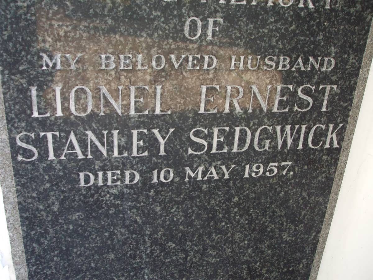 SEDGWICK Lionel Ernest Stanley -1957