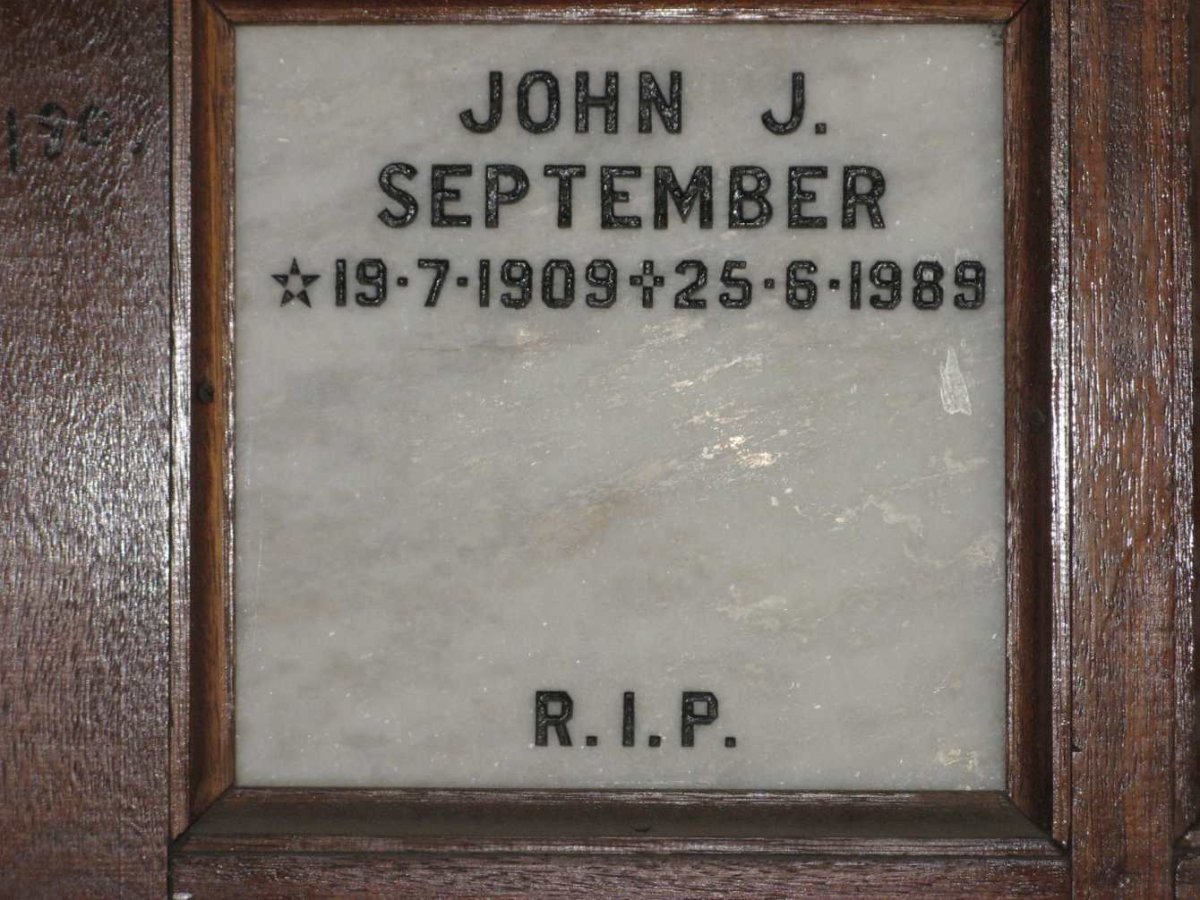 SEPTEMBER John J. 1909-1989