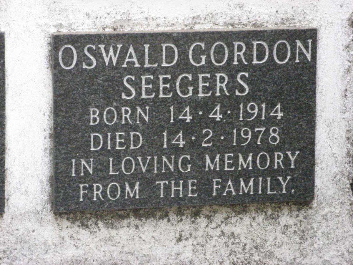SEEGERS Oswald Gordon 1914-1978