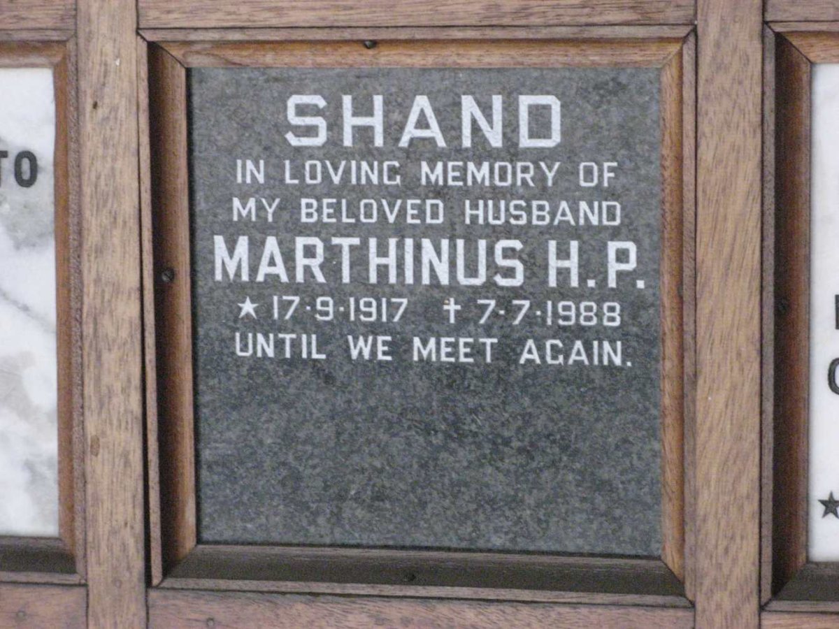 SHAND Marthinus H.P. 1917-1988