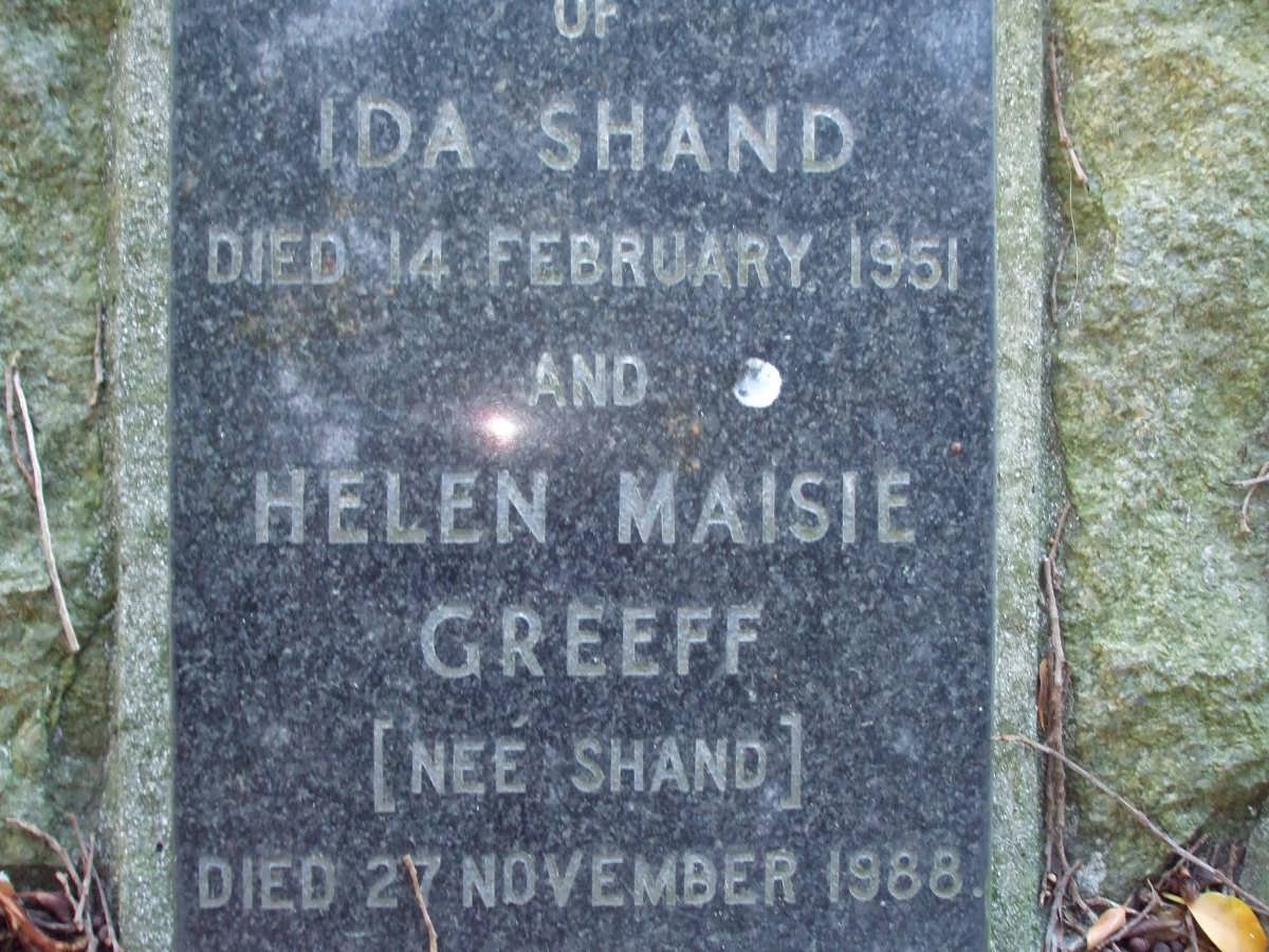 SHAND Ida -1951 :: GREEFF Helen Maisie nee SHAND -1988