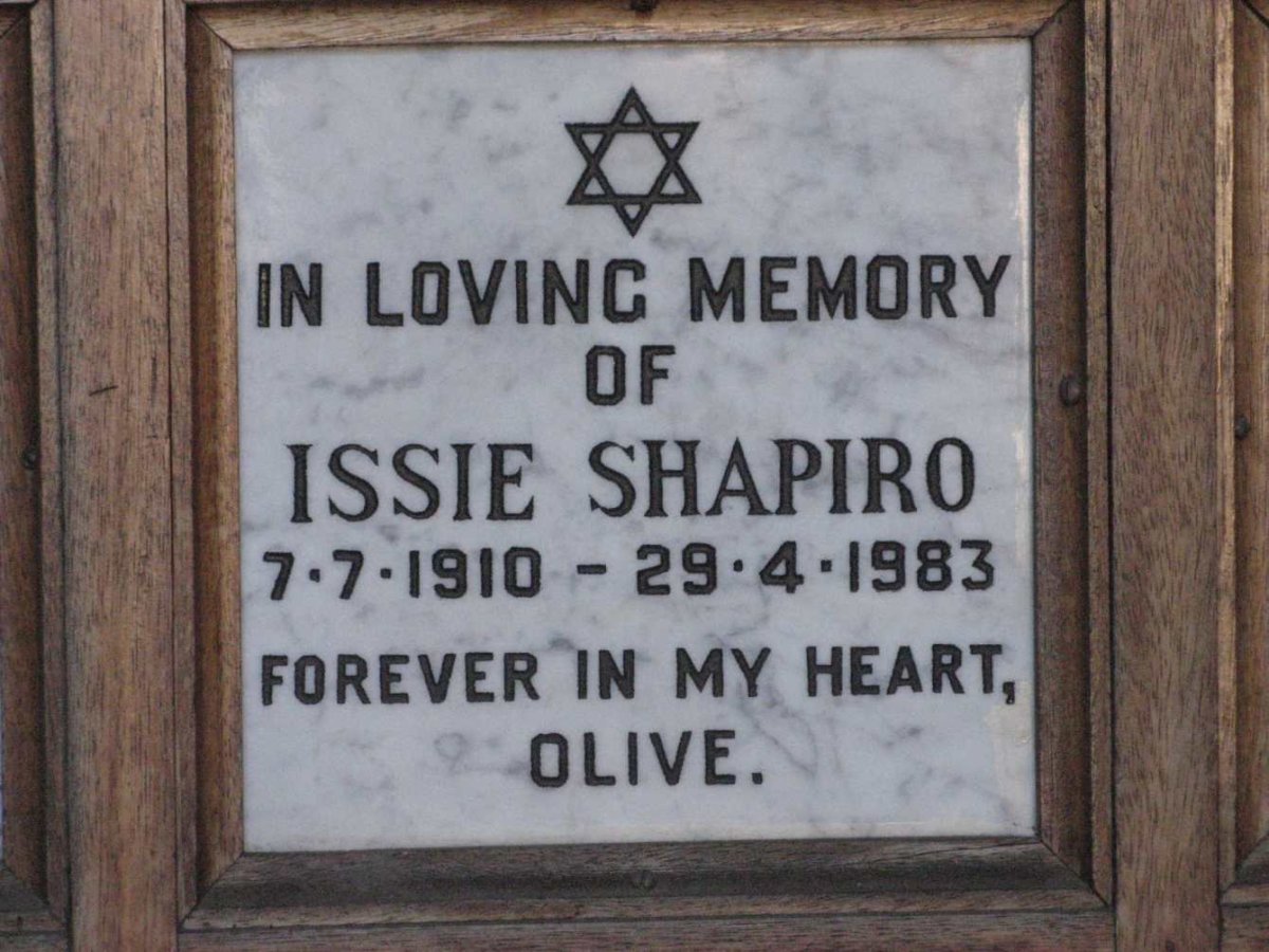SHAPIRO Issie 1910-1983