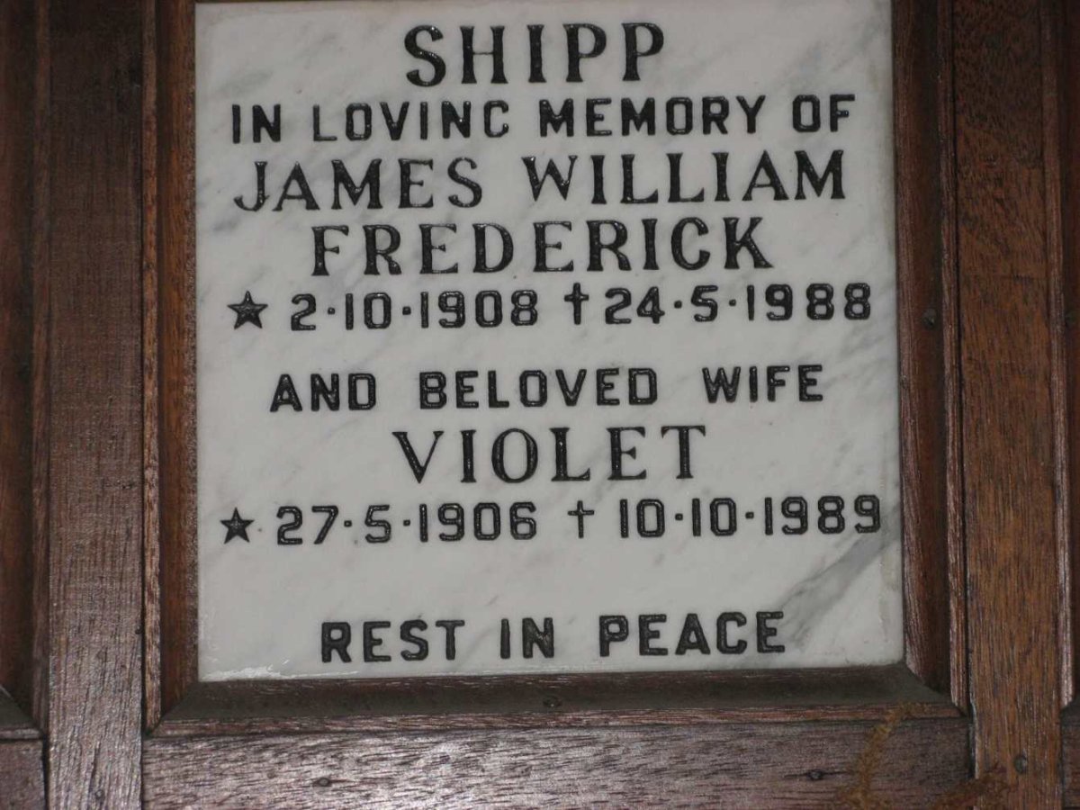 SHIPP James William Frederick 1908-1988 &amp; Violet 1906-1989