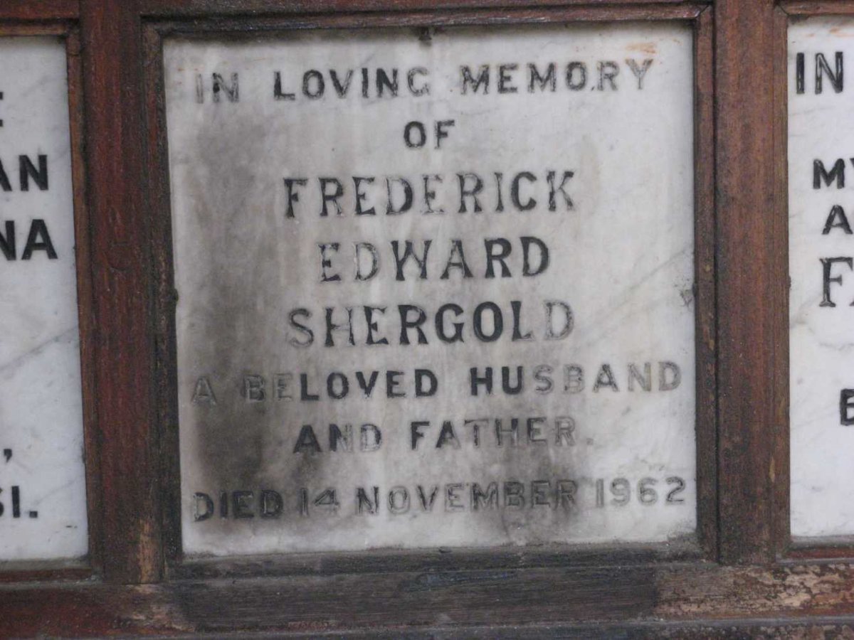 SHERGOLD Frederick Edward -1962