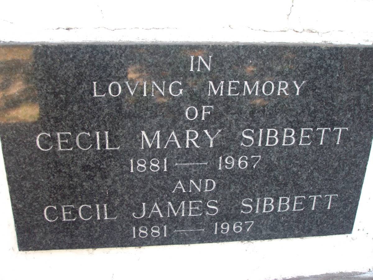 SIBBETT Cecil James 1881-1967 :: SIBBETT Cecil Mary 1881-1967