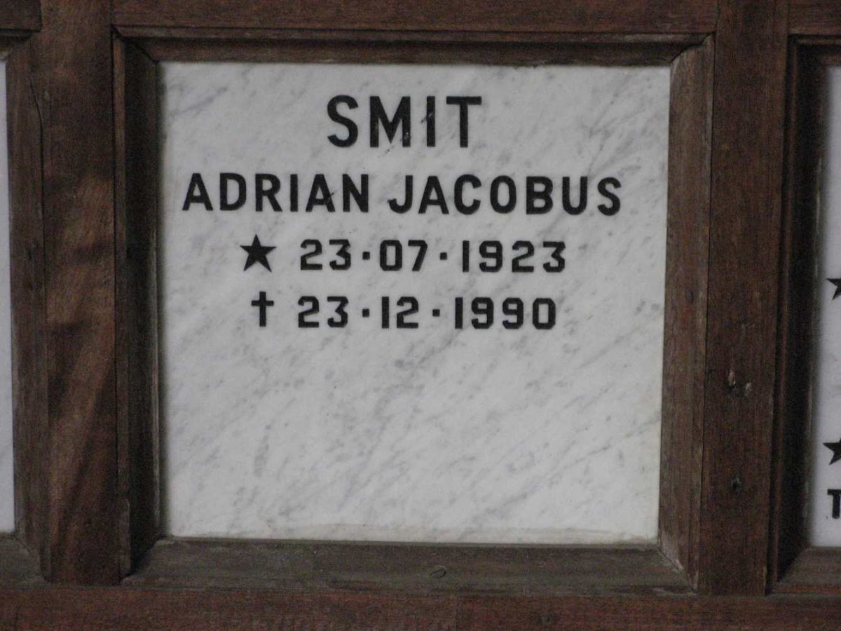SMIT Adrian Jacobus 1923-1990