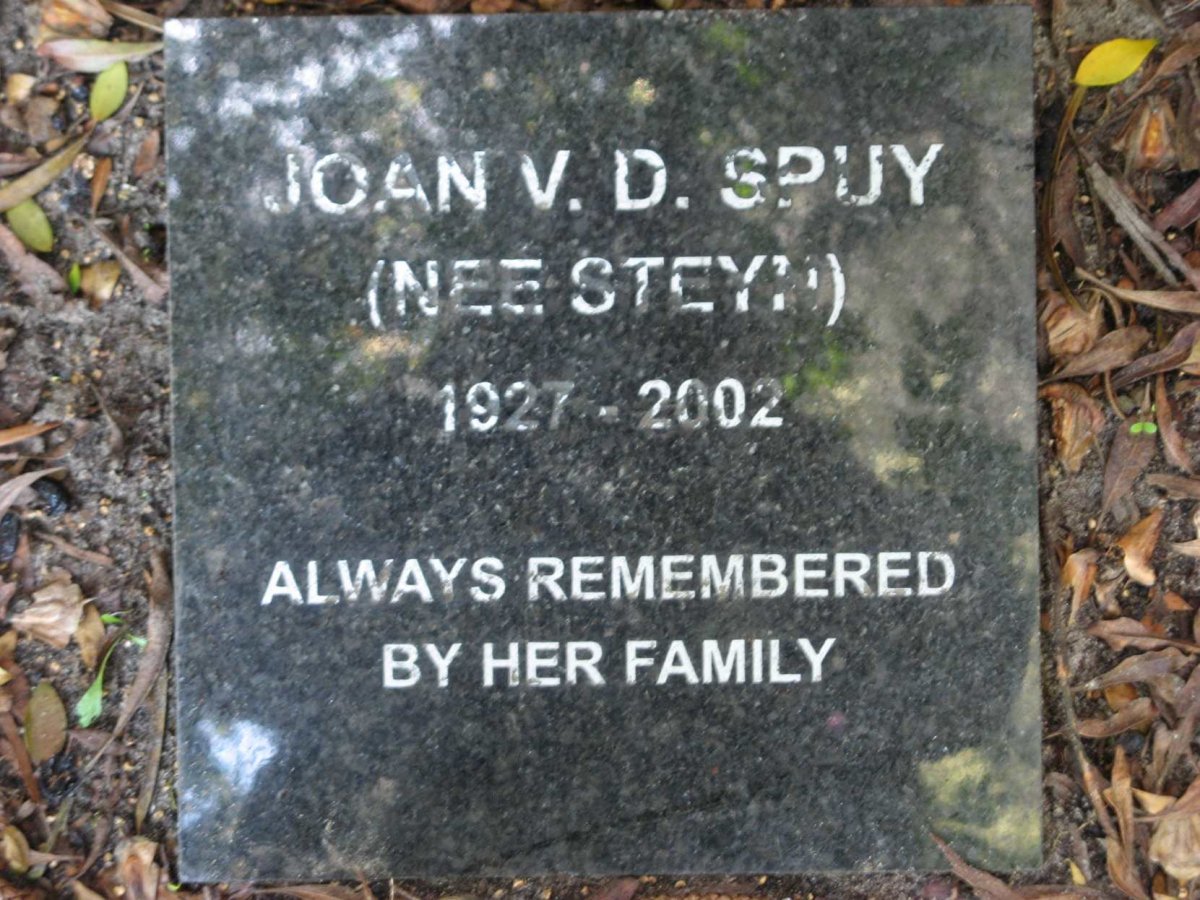 SPUY Joan, v.d. nee STEYN 1927-2002