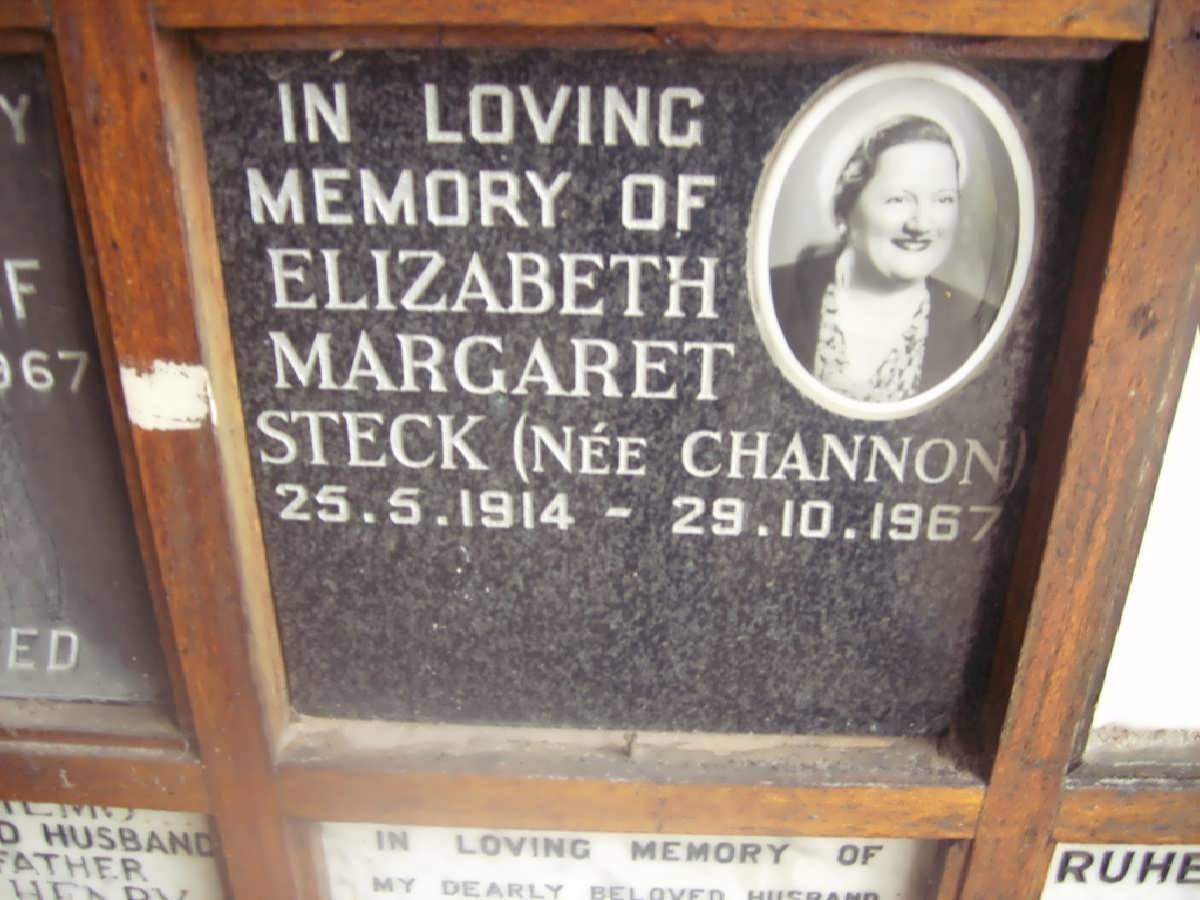 STECK Elizabeth Margaret nee CHANNON 1914-1967