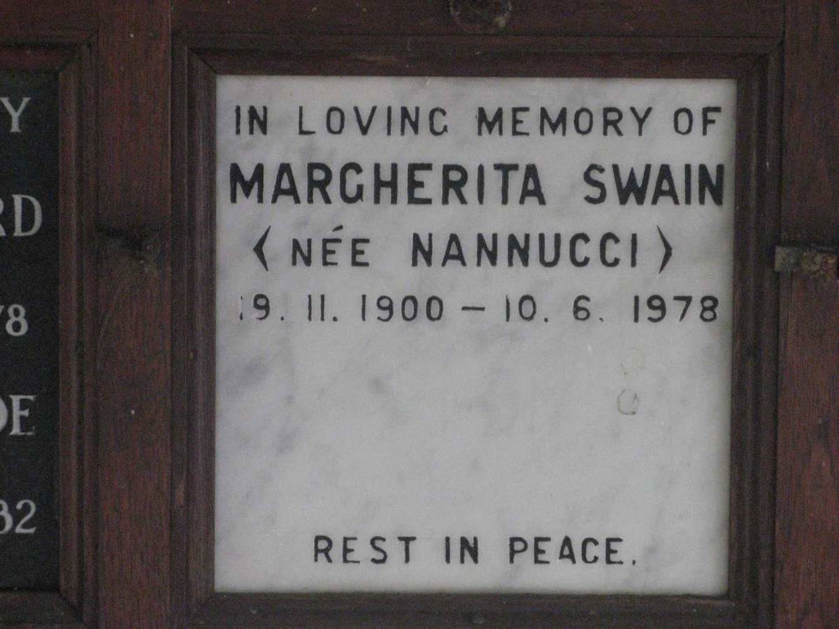 SWAIN Margherita nee NANNUCCI 1900-1978