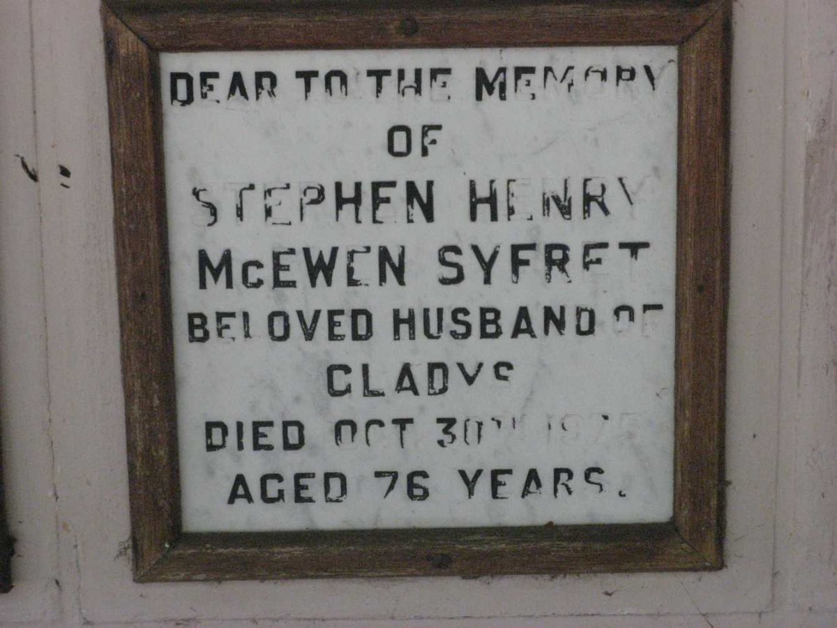 SYFRET Stephen Henry McEwen -1975