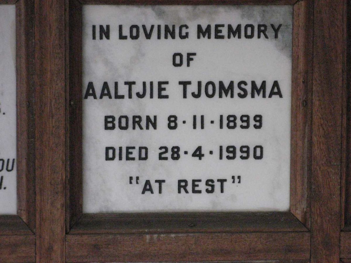 TJOMSMA Aaltjie 1899-1990