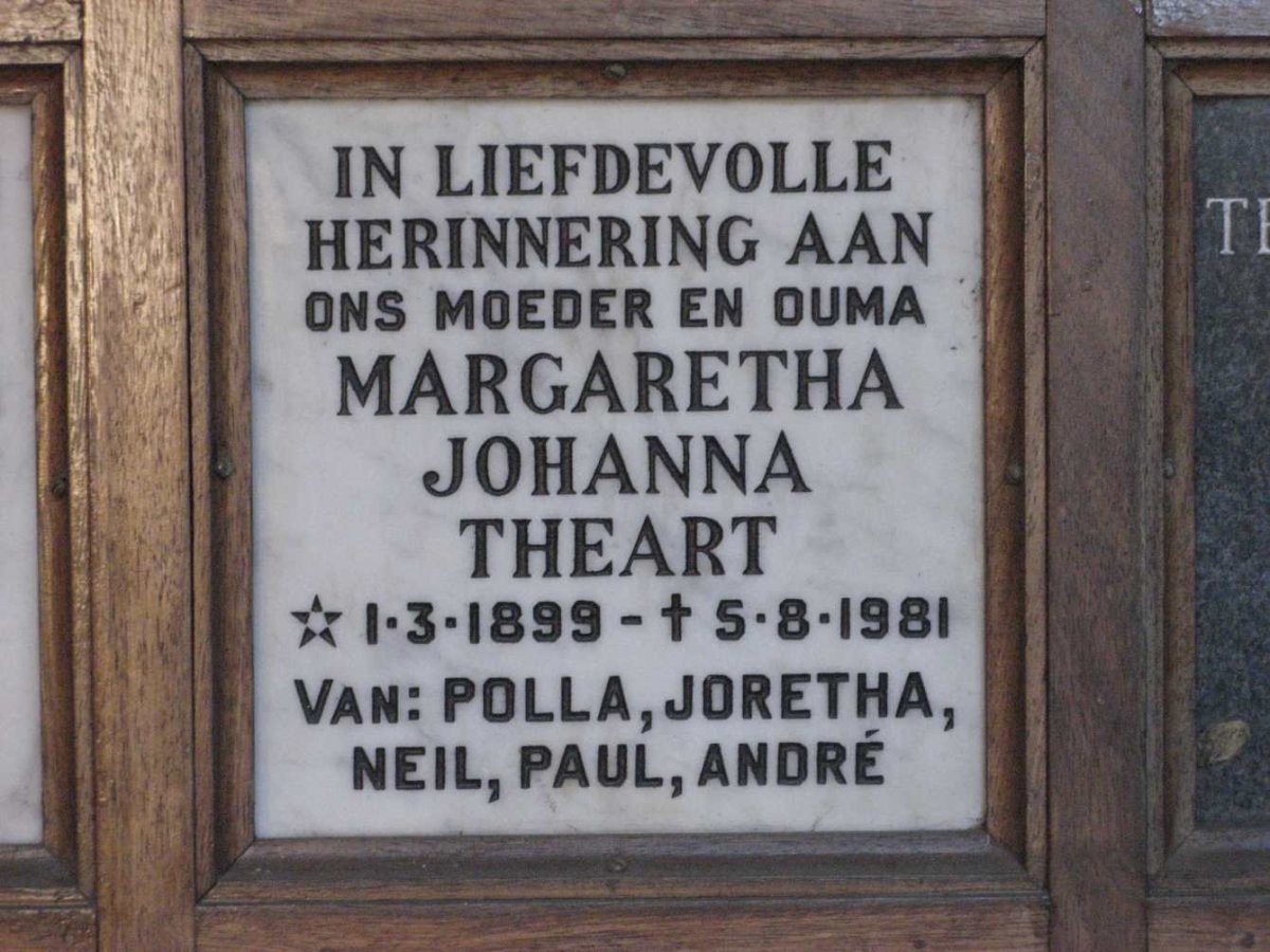 THEART Margaretha Johanna 1899-1981