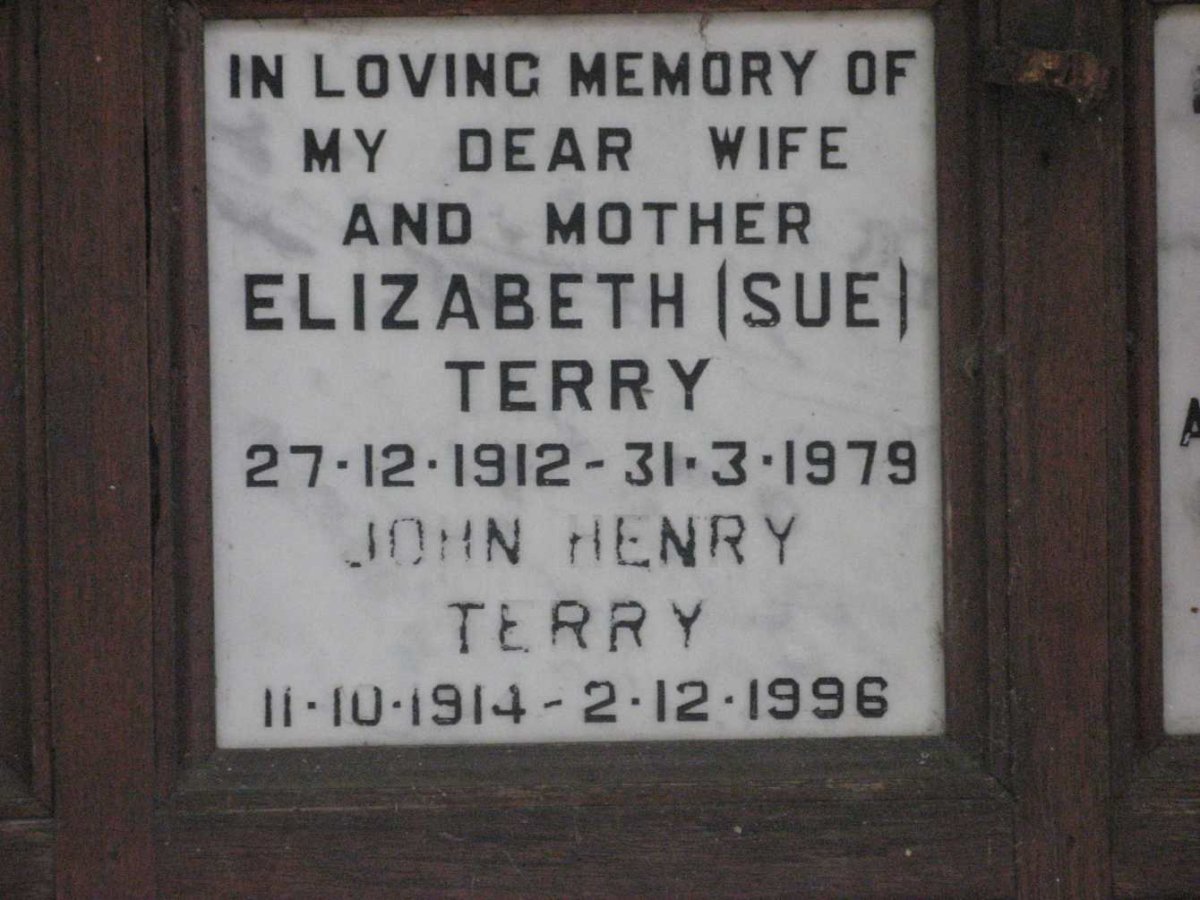 TERRY John Henry 1914-1996 &amp; Elizabeth 1912-1979