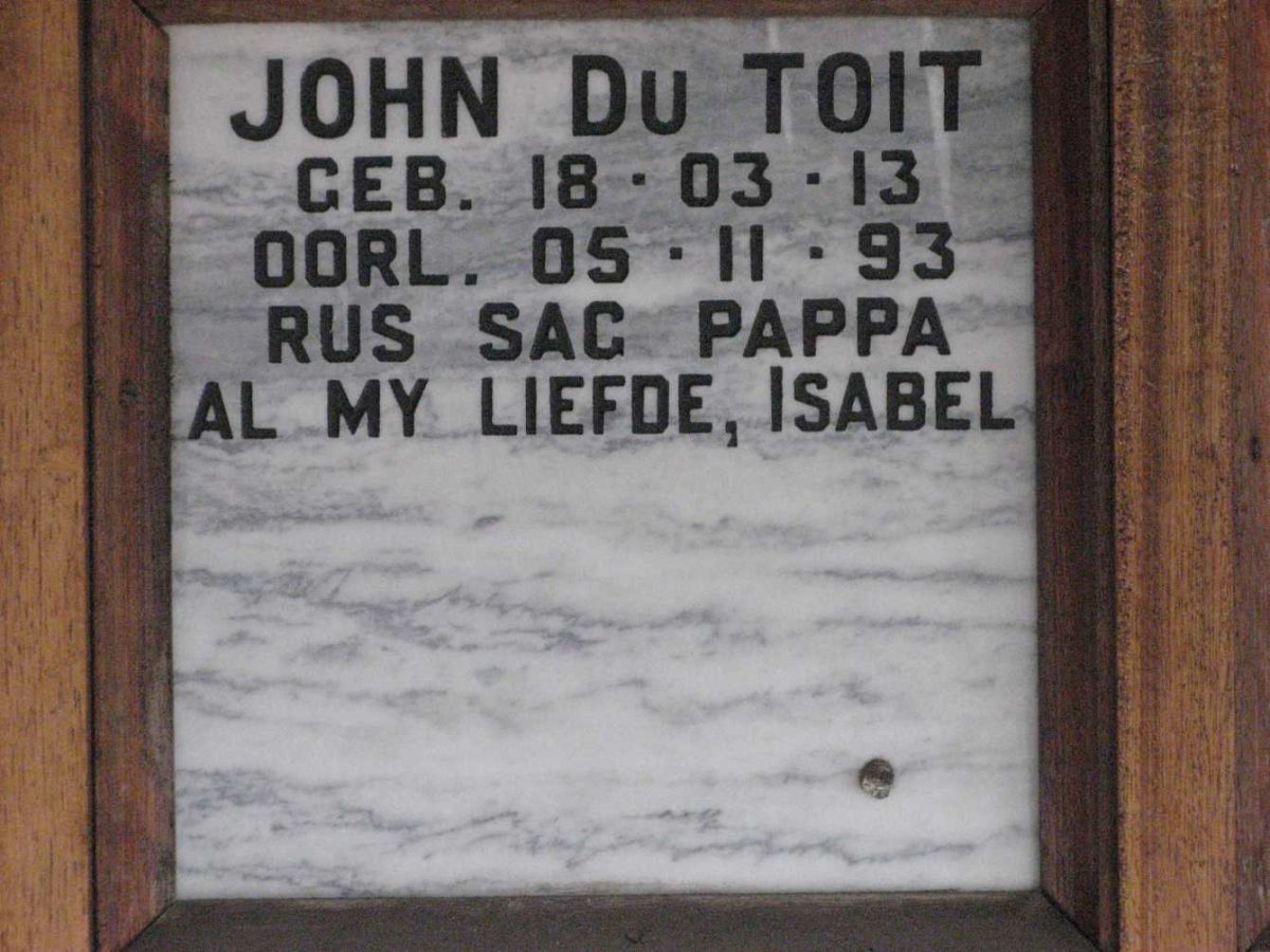 TOIT John, du 1913-1993