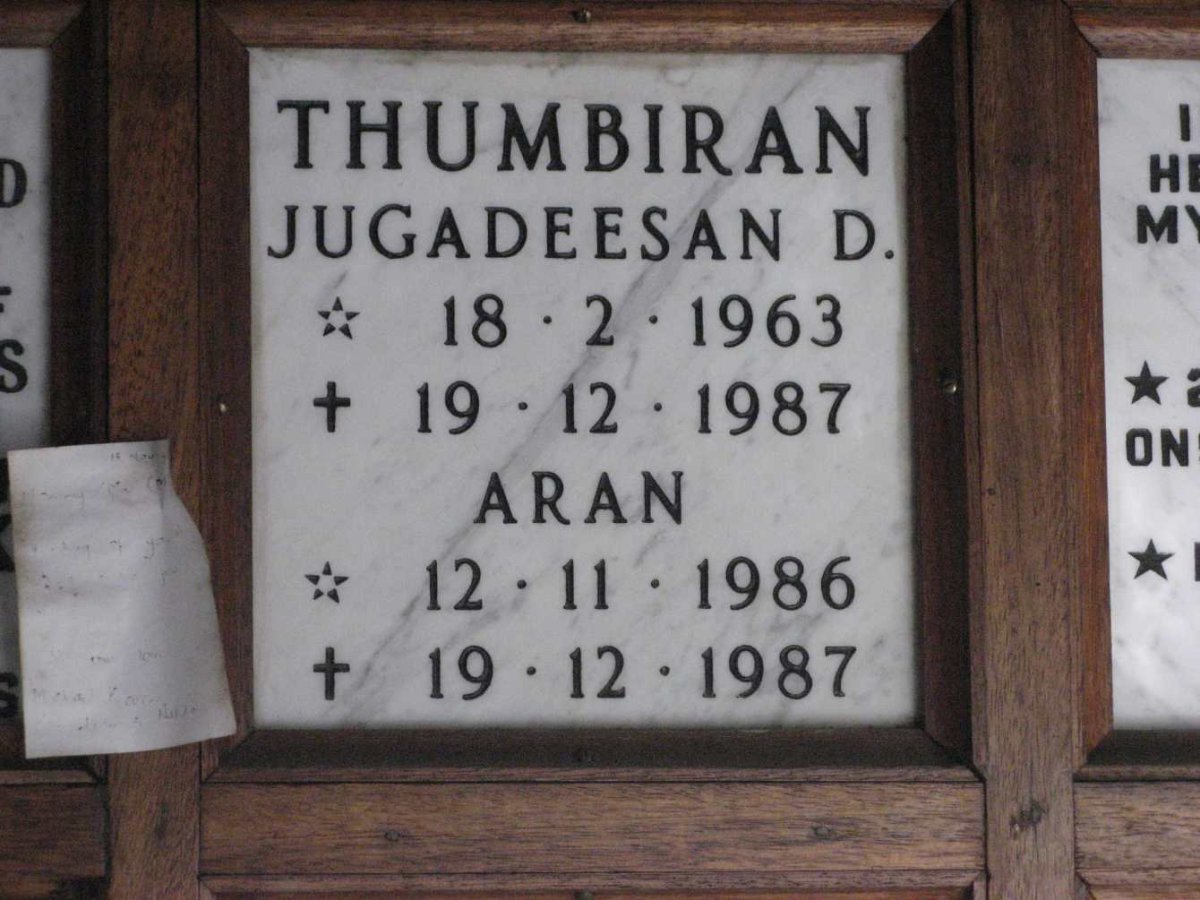 THUMBIRAN Jugadeesan D. 1963-1987 :: THUMBIRAN Aran 1986-1987
