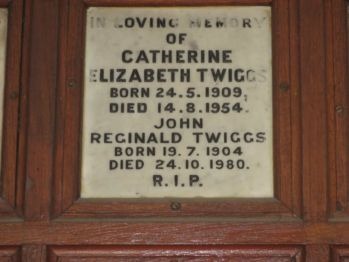 TWIGGS John Reginald 1904-1980 &amp; Catherine Elizabeth 1909-1954