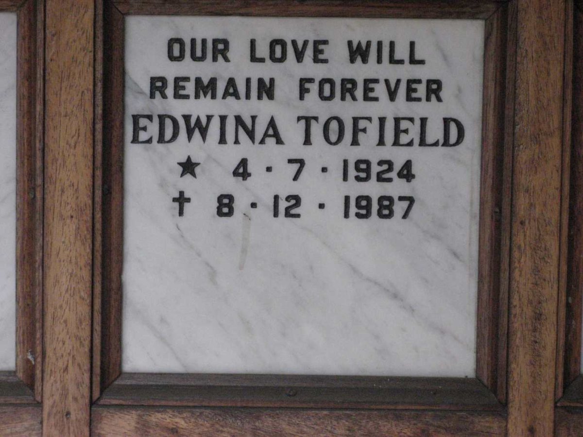 TOFIELD Edwina 1924-1987