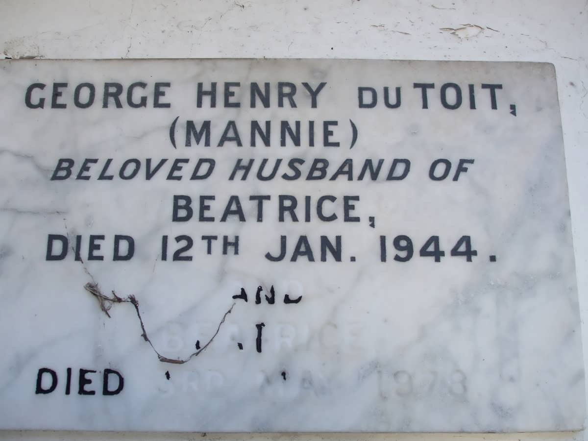 TOIT George Henry, du -1944 &amp; Beatrice -1978
