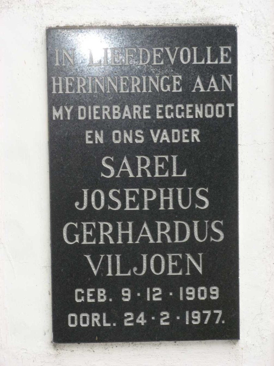 VILJOEN Sarel Josephus Gerhardus 1909-1977
