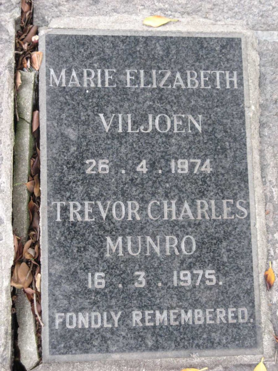 VILJOEN Marie Elizabeth -1974 :: MUNRO Trevor Charles -1975
