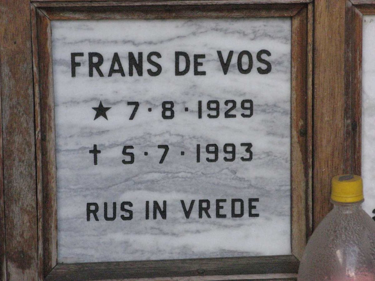 VOS Frans, de 1929-1993