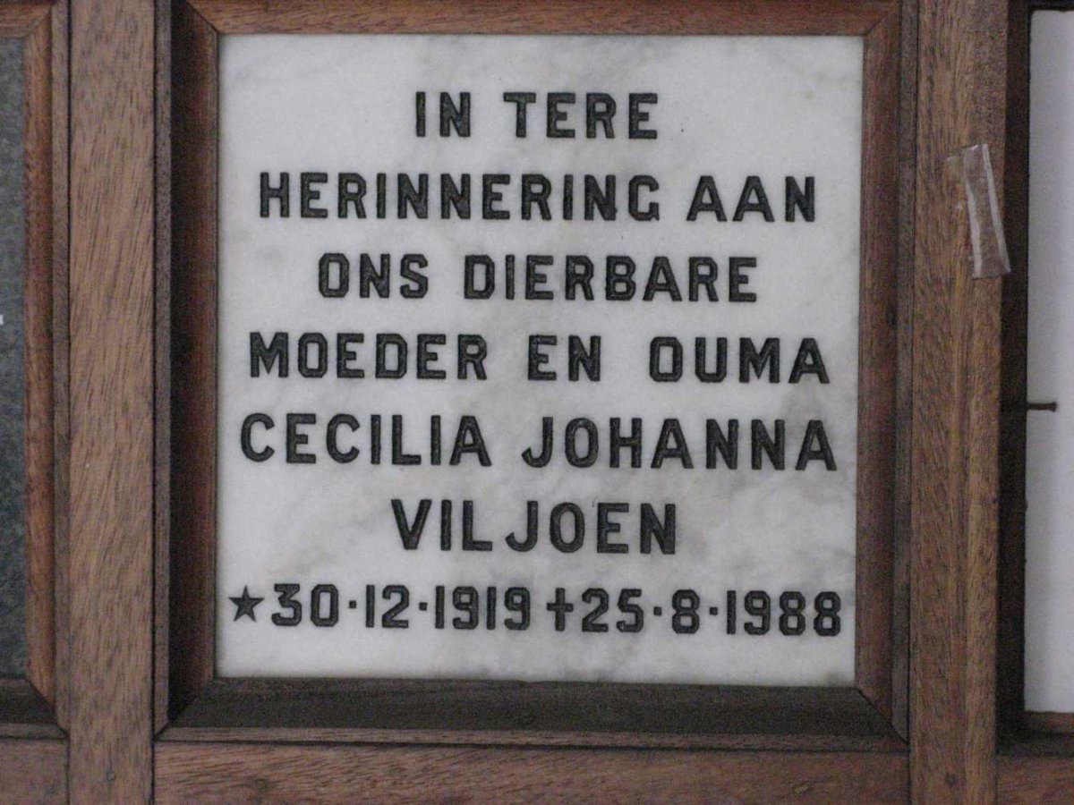 VILJOEN Cecilia Johanna 1919-1988
