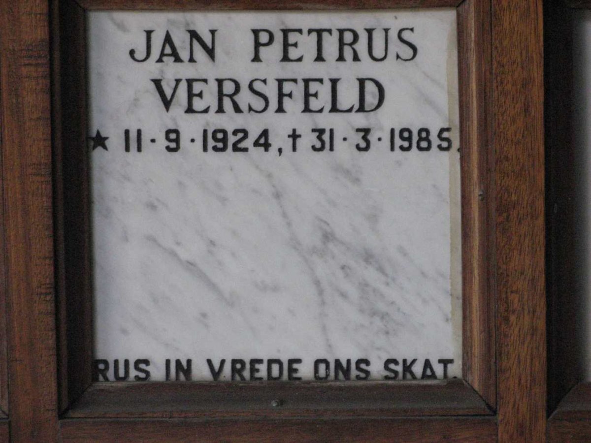VERSFELD Jan Petrus 1924-1985