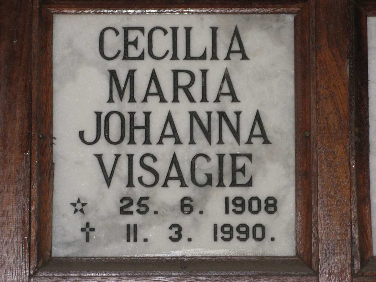 VISAGIE Cecilia Maria Johanna 1908-1990