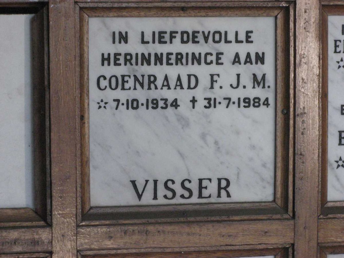 VISSER Coenraad F.J.M. 1934-1984