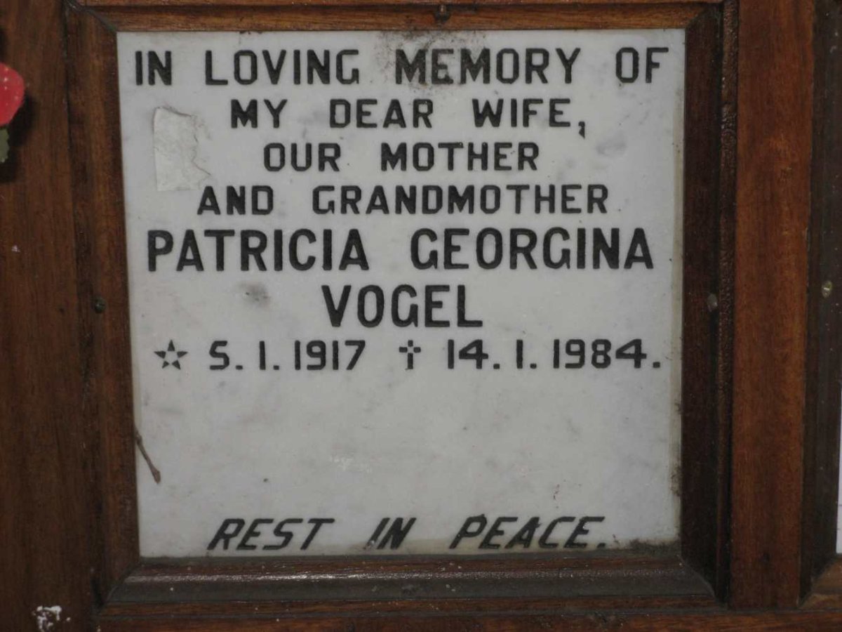 VOGEL Patricia Georgina 1917-1984