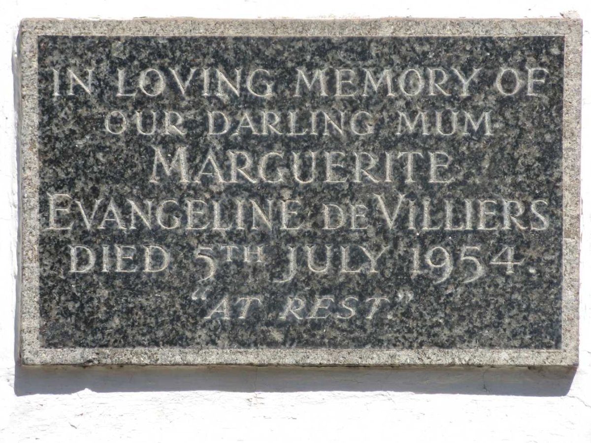 VILLIERS Marguerite Evangeline, de  -1954