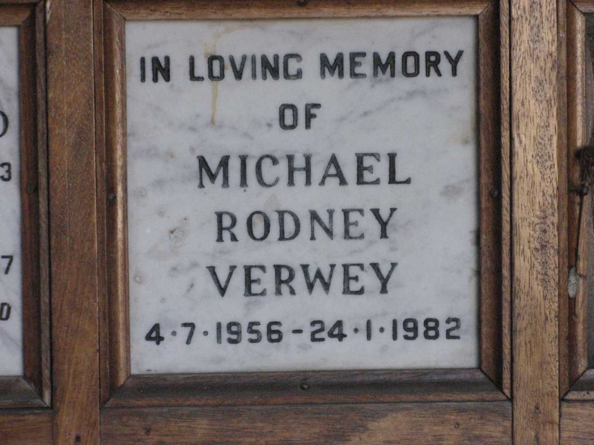 VERWEY Michael Rodney 1956-1982