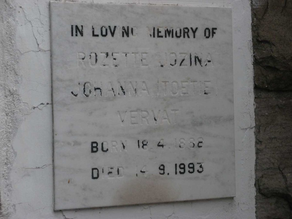 VERVAT Rozette Jozina Johanna 1888-1993