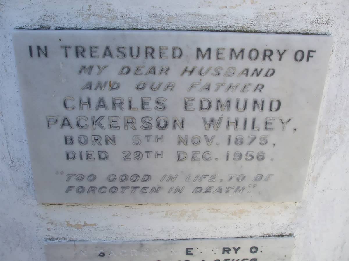 WHILEY Charles Edmund Packerson 1875-1956
