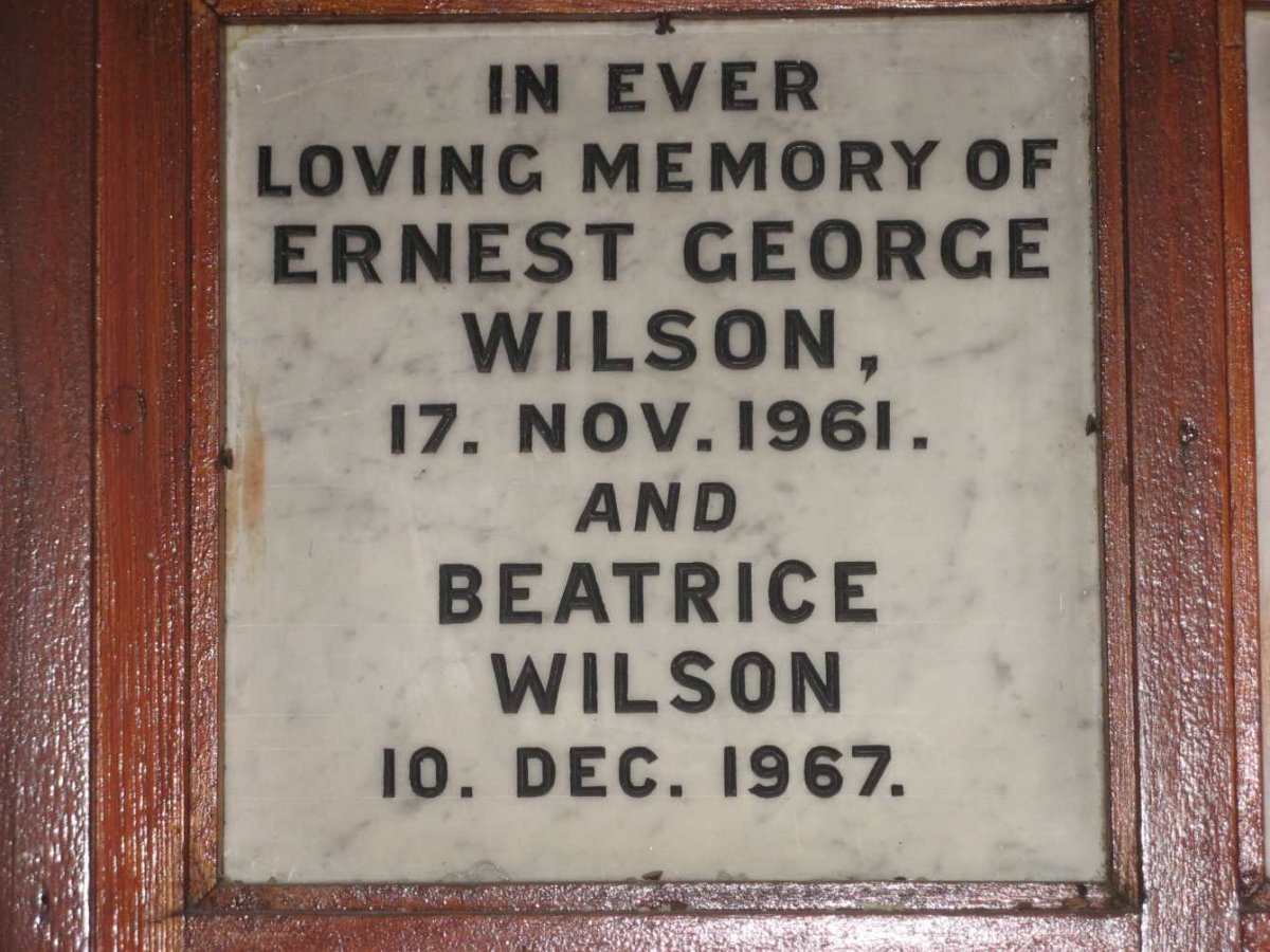 WILSON Ernest George -1961 &amp; Beatrice -1967