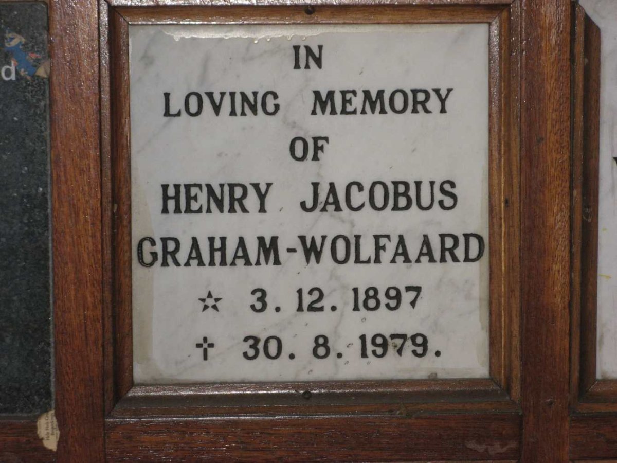 WOLFAARD Henry Jacobus, GRAHAM 1897-1979