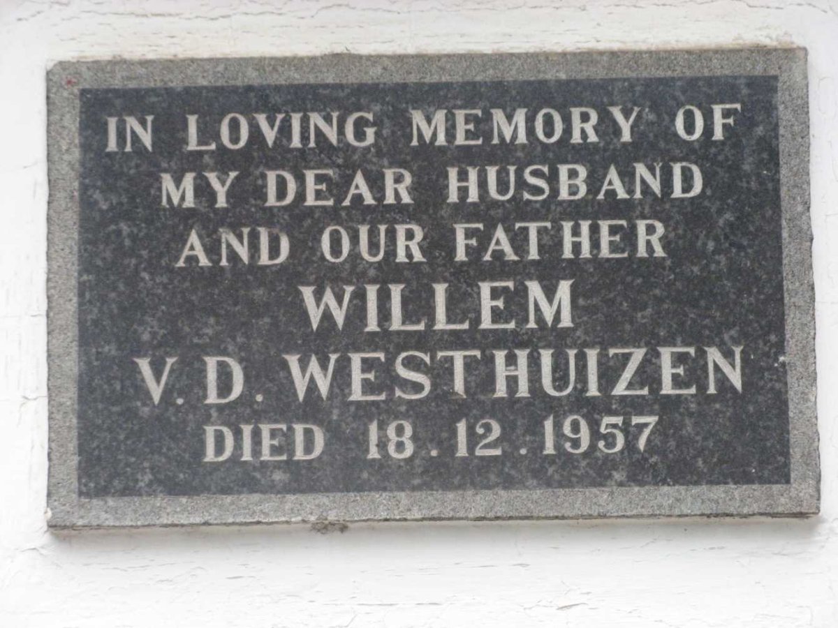 WESTHUIZEN Willem, v.d. -1957