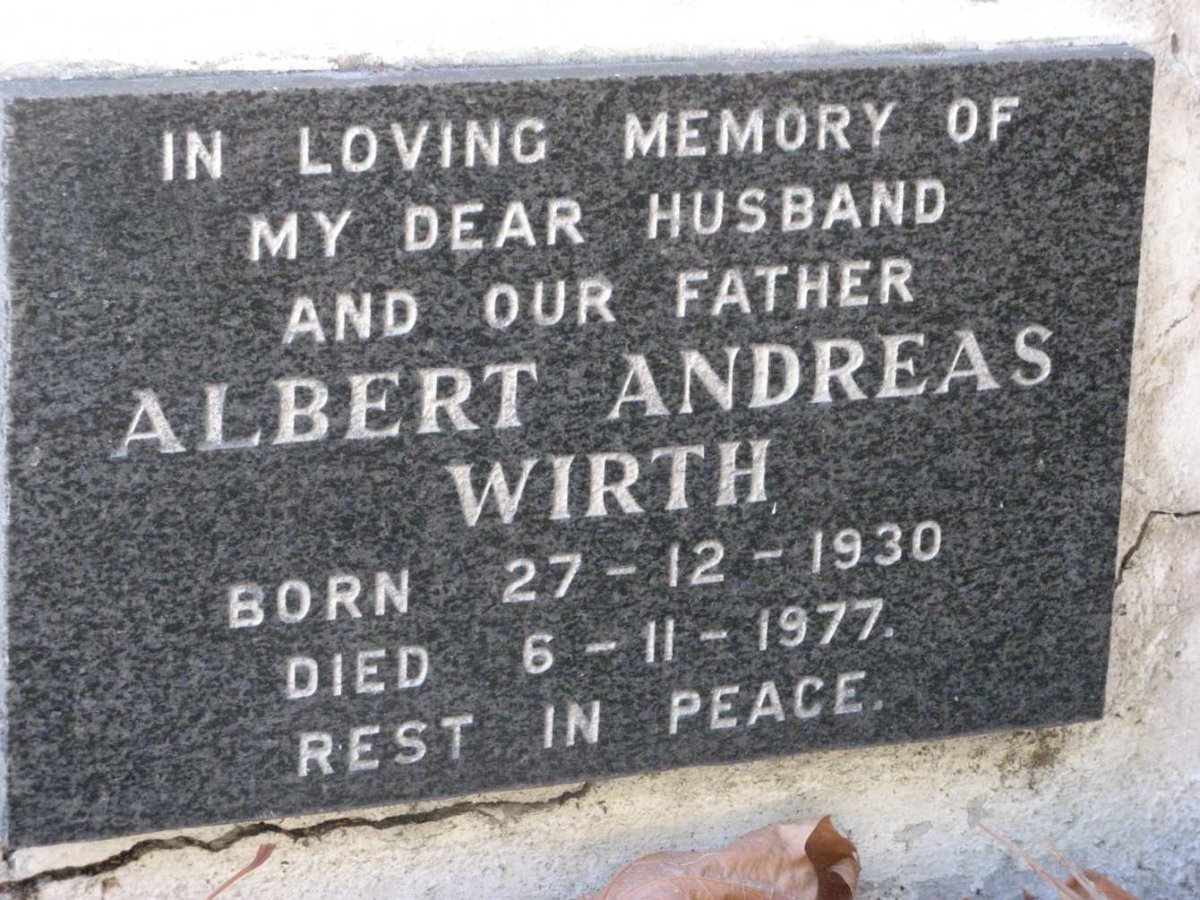 WIRTH Albert Andreas 1930-1977