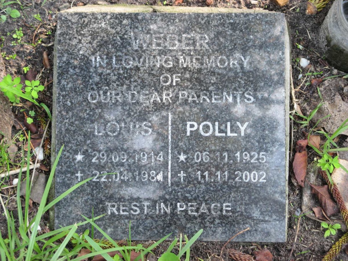 WEBER Louis 1914-1984 &amp; Polly 1925-2002