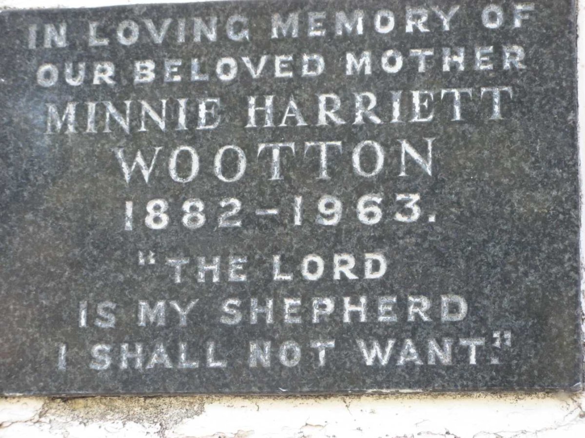 WOOTTON Minnie Harriett 1882-1963