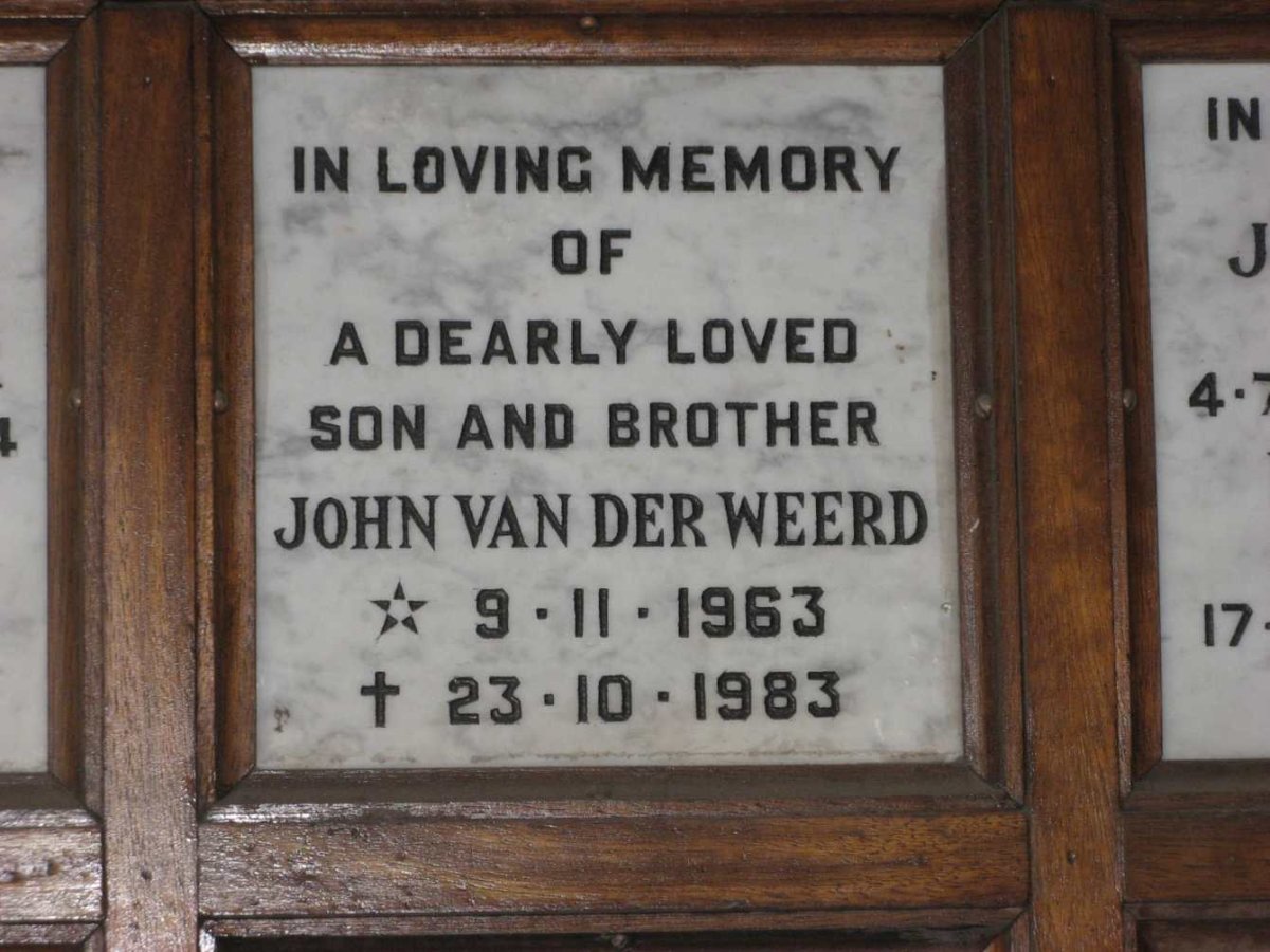 WEERD John, van der 1963-1983