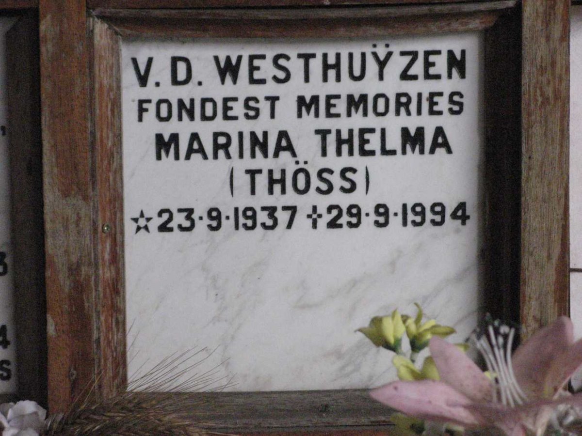 WESTHUYZEN Marina Thelma, v.d. nee THOSS 1937-1994