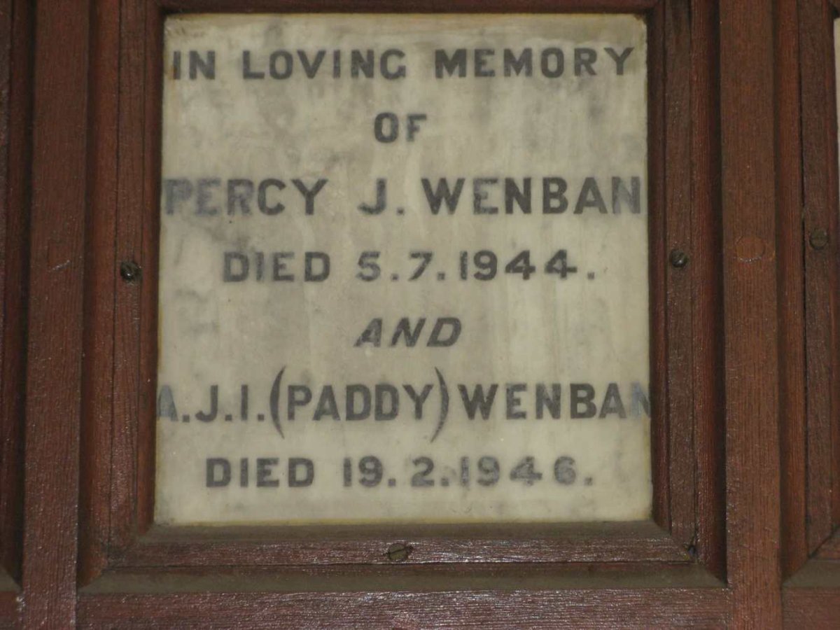 WENBAN Percy J. -1944 :: WENBAN A.J.I. -1946