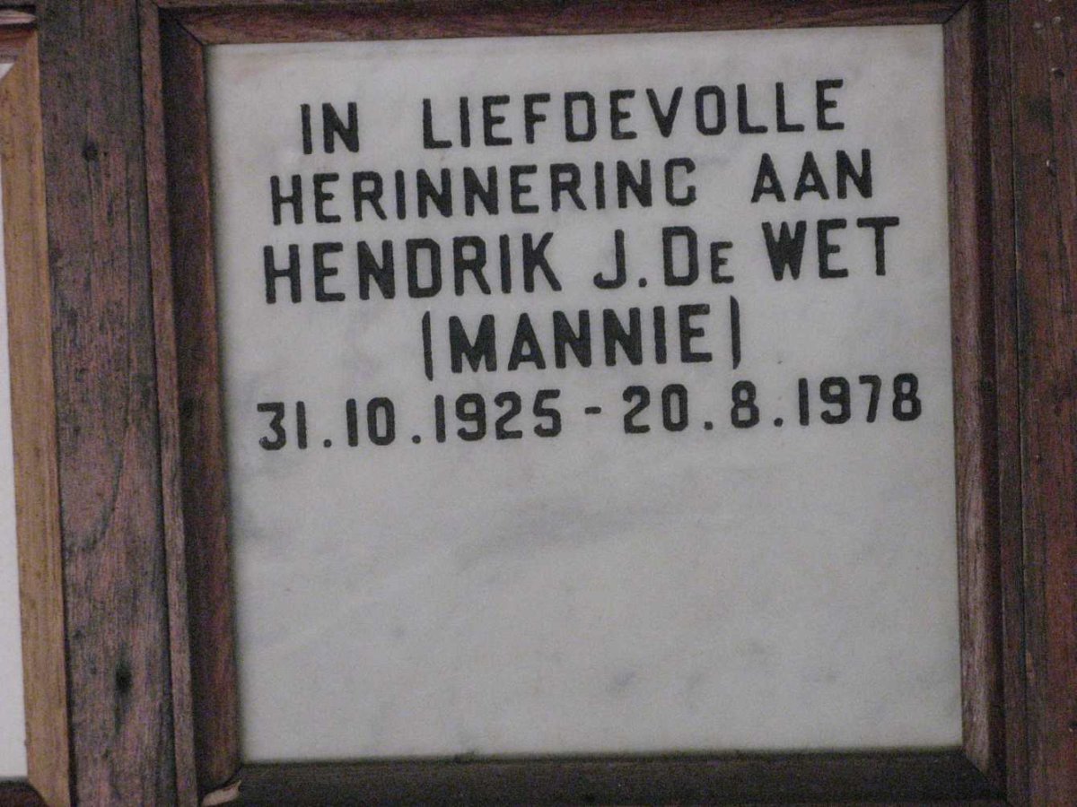 WET Hendrik J., de 1925-1978