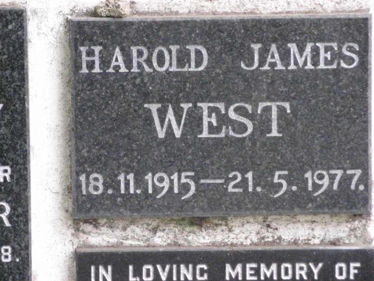 WEST Harold James 1915-1977